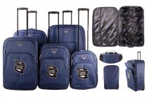 JB10091 NAVY SET OF 5 TRAVEL TROLLEY SUITCASES