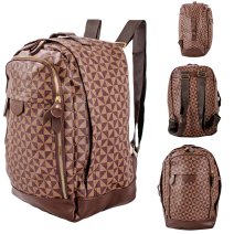 JBBP289 BROWN PRINT PU BACKPACK