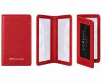 0994 Red Folding Slimline Leather Travel Card Holder