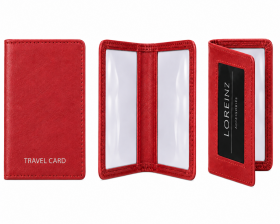 0994 Red Folding Slimline Leather Travel Card Holder