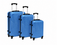 003 Set of 3 Blue Hard Shell Suitcases