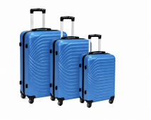 003 Set of 3 Blue Hard Shell Suitcases