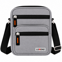2570 Grey Small Unisex Polyester Bag With 5 Zips (New)