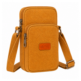 LL-166 Mustard X-Body 3 Zip Shoulder Bag (New)