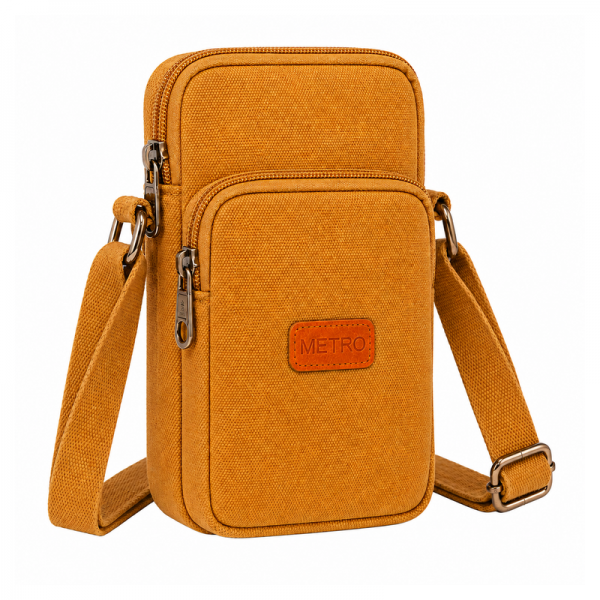 LL-166 Mustard X-Body 3 Zip Shoulder Bag (New)