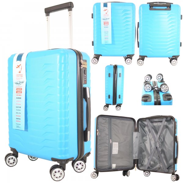 T-HC-US-1627 BLUE RYAN AIR CABIN-SIZED TRAVEL TROLLEY SUITCASE