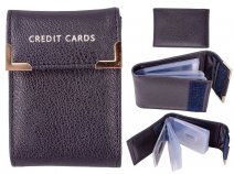 7311 NAVY GRAINED PU 20 LEAF C.CARD CASE WITH FLAP