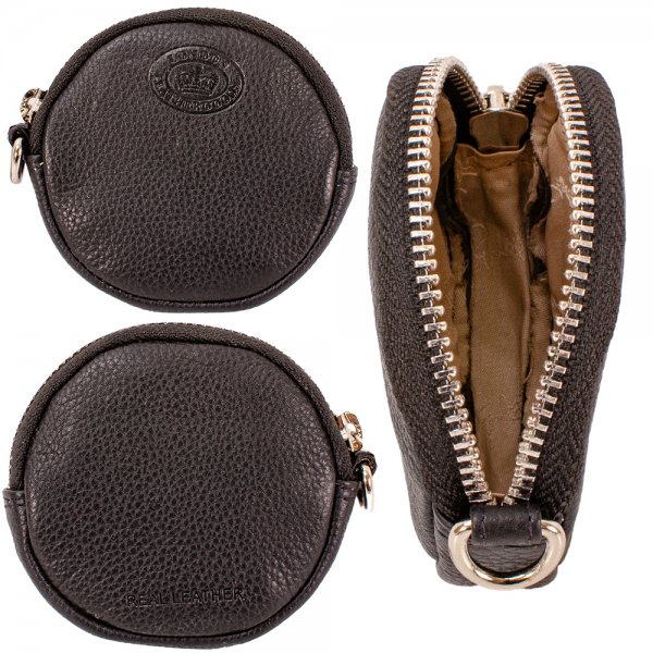 Leather Round Wallet Vintage Handmade Button Closure Unisex Money Purse  Card Bag | eBay