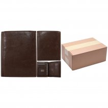 1062 ASSORTED BROWN ITALIAN LEATHER RFID WALLET BOX OF TEN