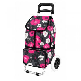 ST-02 FP Pink Flower 2 Wheeler Shopping Trolley (New)