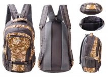 LL-143 BROWN CAMOUFLAGE BACKPACK W/LAPTOP SLEEVE CITY BAG 18" L