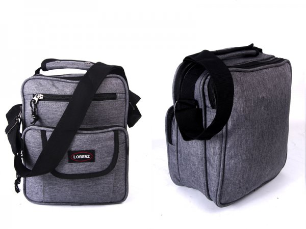 2515 GREY Large Bag with 2 Top Zips,2 Front Zips,Fron