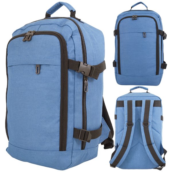 BP-120 BLUE RYANAIR UNDERSEAT CABIN-FRIENDLY RUCKSACK W/MUL ZIP