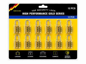 1029 3-Digit Combination Brass Padlocks Pack Of 12