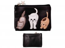 CP04 BLACK CAT APPLIQUE MINI PURSE