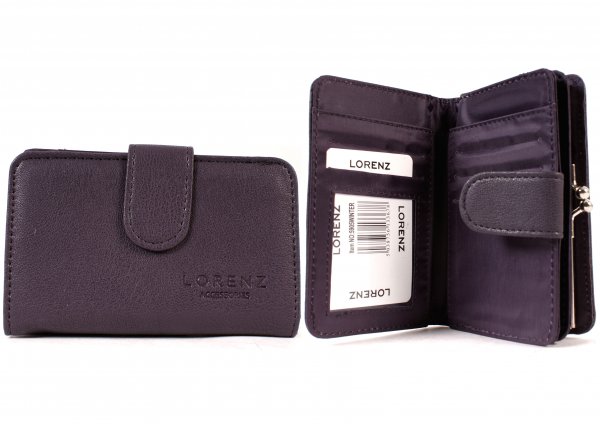 5905 WINTER PURPLE LEATHER GRAIN PU PURSE, ZIP AND WALLET SECTIN