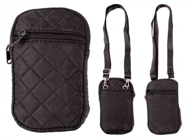 GRACE 122 BLACK QUILTED PHONE BAG