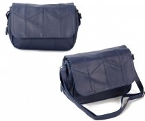 JBHB2548 NAVY CROSS BAG W/ FLAP & 5 ZIPS