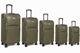 JB3002 Olive Soft Shell 5 Piece Luggage Set