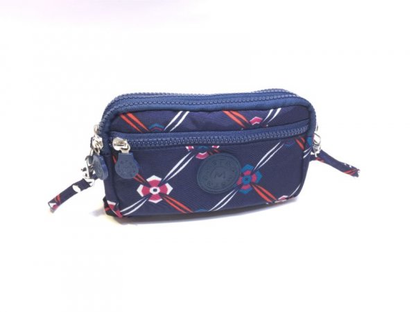 LL-7 Printed Blue-Design Pattern Metro Pouch Bag With Strap