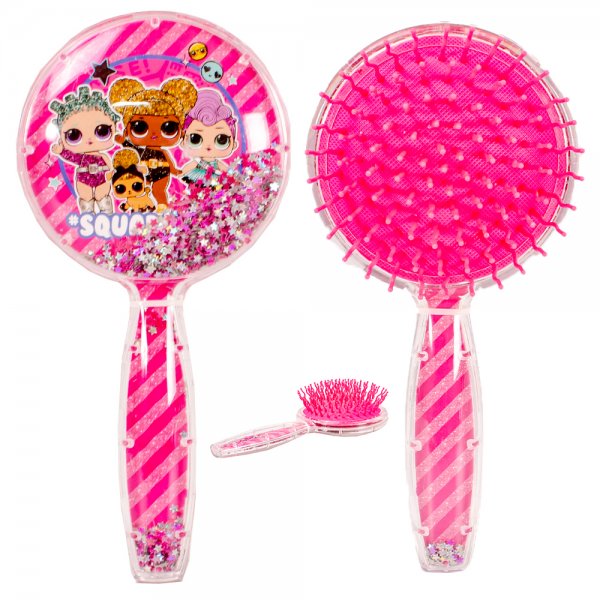 2415-8556 LOL TRANSPARENT BACK WITH GLITTER HAIR BRUSH