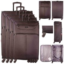 1975 BLACK SET OF 4 TRAVEL TROLLEY SUITCASES