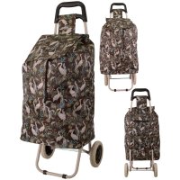 MS-001 BROWN TWO WHEEL SHOPPING CART CRANE PATTERN