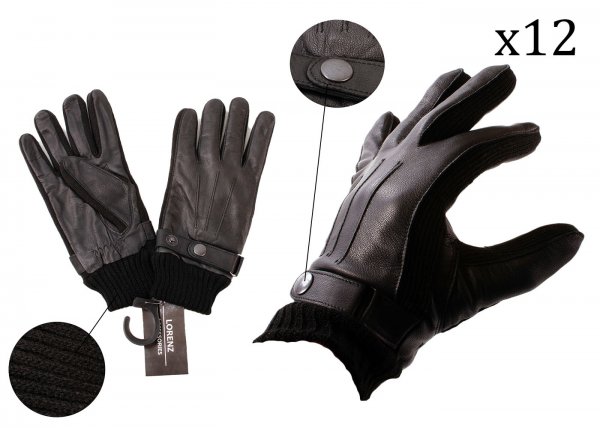 8297 GENTS GOAT NAPPA GLOVE WITH FITTED KNITTED CUFF X12
