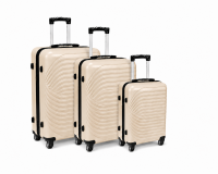 003 Set of 3 Cream Hard Shell Suitcases
