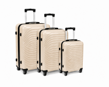 003 Set of 3 Cream Hard Shell Suitcases