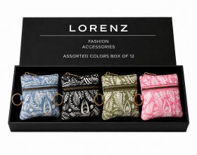 2321 Assorted Colors of Quilted Coin & Accessory Pouch Box of 12