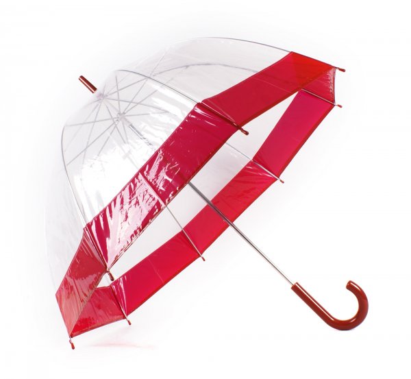 2804 Clear Pvc Dome Umbrella RED AB0013-014