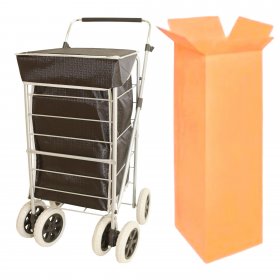 ST-SIX-01 BLACK G ASSORTED 6-WHEEL SHOPPING TROLLEY BOX OF 4