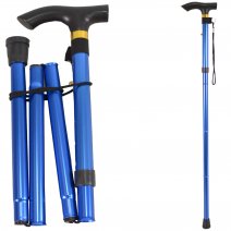2838 aluminium Adjustable Folding walking stick - BLUE