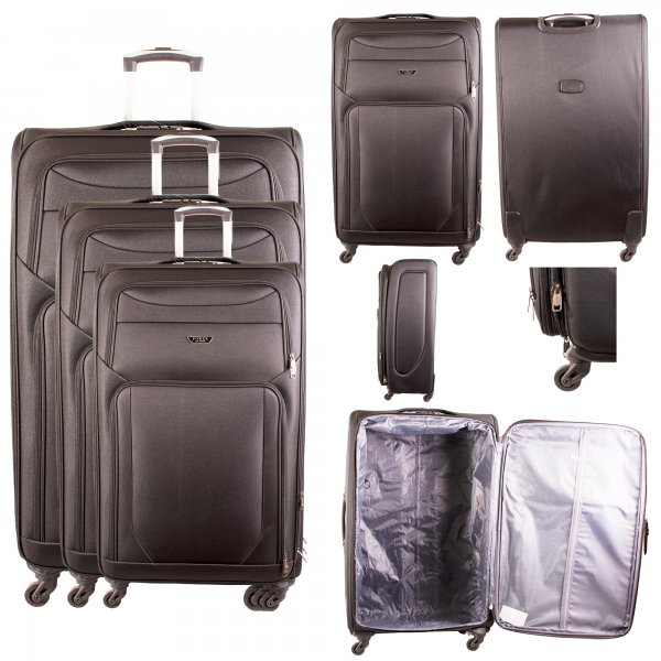 HD-918 BLACK TRAVEL TROLLEY SET OF 3