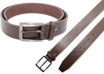 2761 BROWN 1.5 Leather grn Belt wt Brushed Nickl Buc L (36"-40")