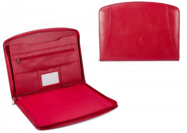 200R RED PU FOLIO HOLDER WITH ACCESSORY SECTION
