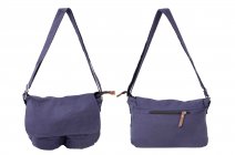 LL-190 NAVY CANVAS SHOULDER BAG