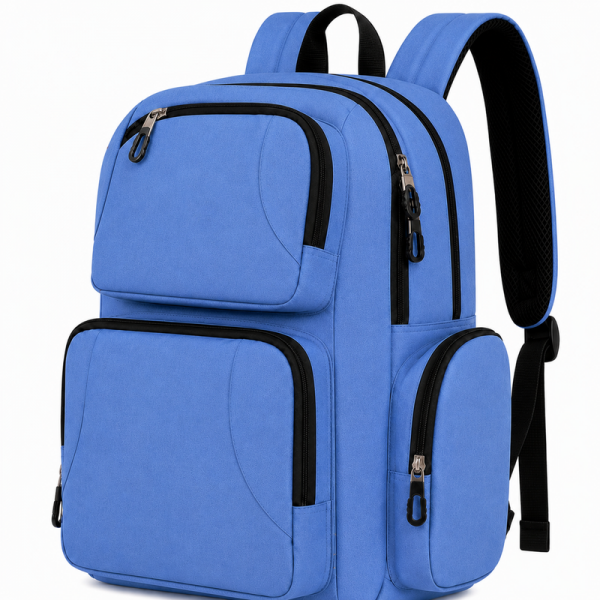 BP-122 Blue Backpack With Multiple Pockets (New)