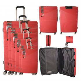 T-HC-612 RED TRAVEL TROLLEY SET OF 6