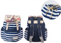 2609 Boho Canvas Backpack wt 1 Frnt & 2 Side Pockets paris