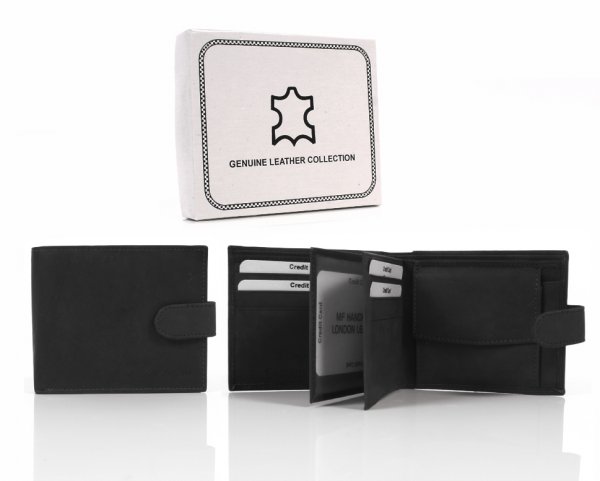 1008 RFID BLACK LONDON LEATHER WALLET