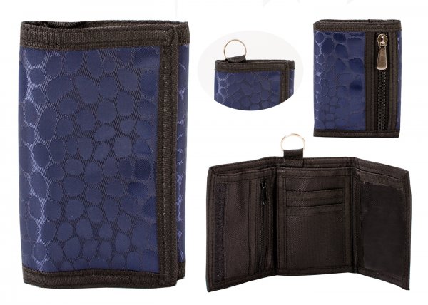 LL-90P CHEETAH NAVY UNISEX VELCRO POLYESTER WALLET