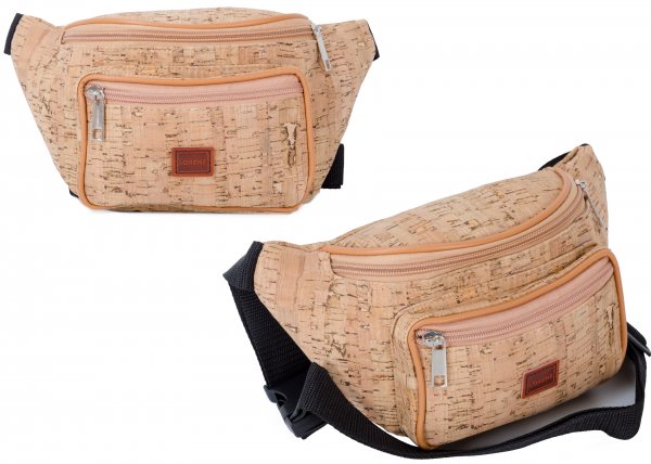 7205 Distressed Cork Bumbag with Front Zipped Pocket