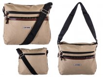 2575 Khaki Acrss-Bdy Top Zip Polyester Bag 2 Frnt Zips