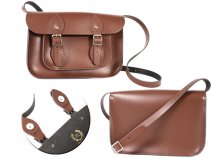 11 CHESTNUT BROWN MAGNETIC ENGLISH SATCHEL