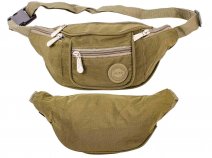 2521 GREEN POLYESTER BUM BAG WITH 4 ZIP