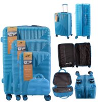 T-HC-20 BLUE SET OF 4 TROLLEY SUITCASE