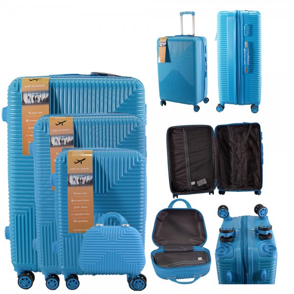 T-HC-20 BLUE SET OF 4 TROLLEY SUITCASE