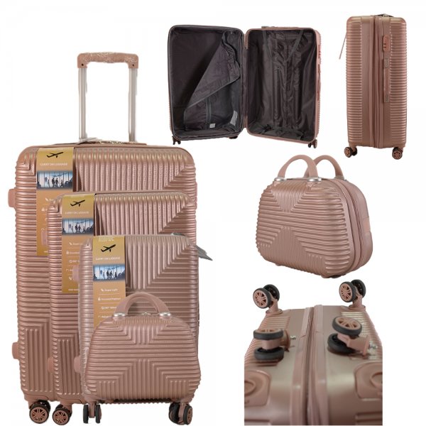 T-HC-20 ROSE GOLD SET OF 4 TROLLEY SUITCASES